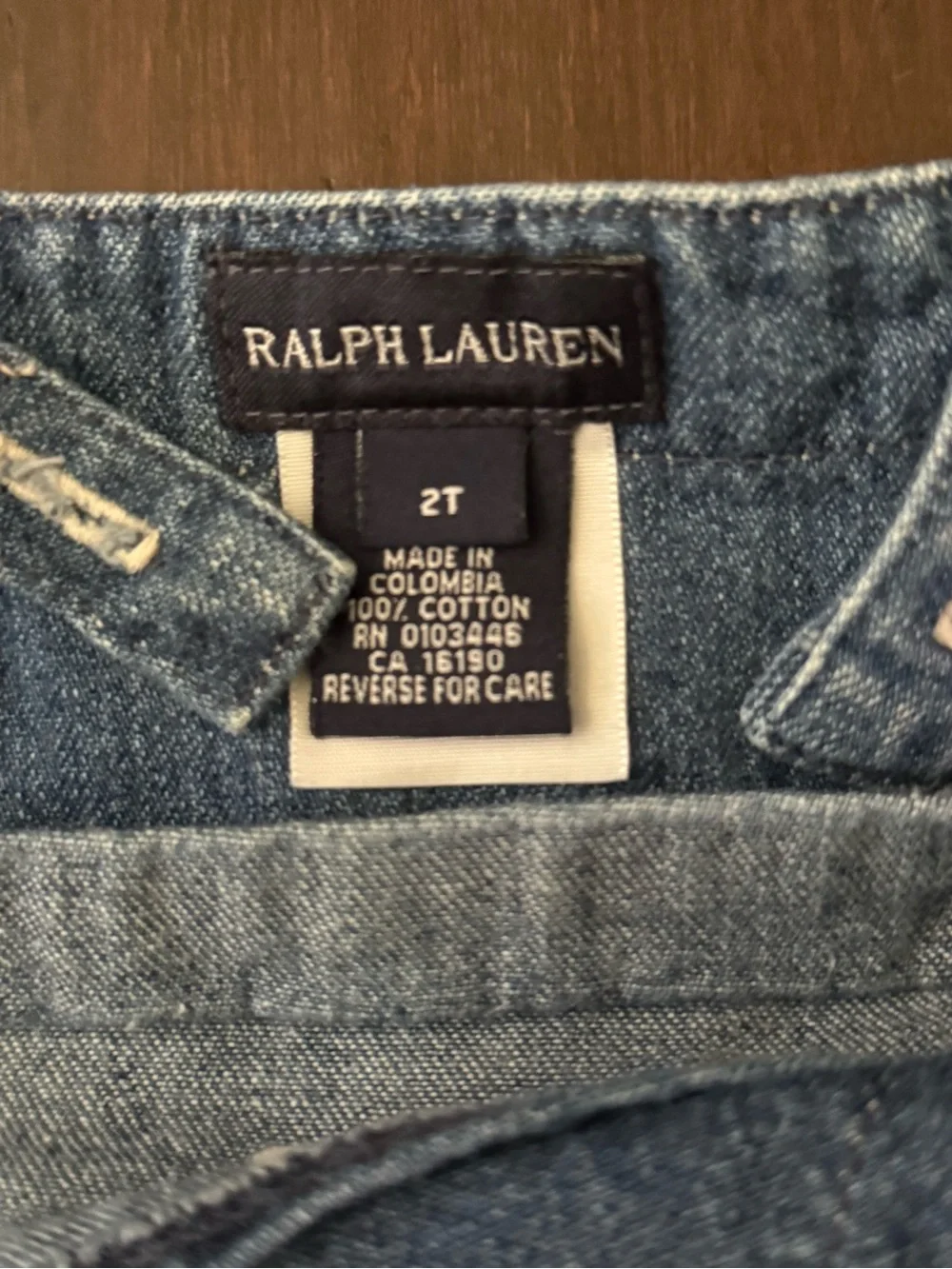 Vintage Ralph Lauren Denim Overall Dress with Embroidered Polo Bear & Pockets